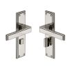 Heritage Brass Door Handle for Bathroom Atlantis Design Polished Nickel finish