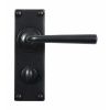 Padstow Lever Handle on Backplate (Bathroom - Right Hand) - Flat Black