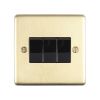 Eurolite Stainless Steel 3 Gang Switch Satin Brass