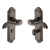 Heritage Brass Door Handle for Bathroom Lisboa Design Matt Bronze finish