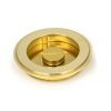 Polished Brass 75mm Art Deco Round Pull - Privacy Set