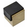 Heritage Brass Door Stop Square Floor Mounted Design Satin Brass Finish