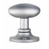 Oval Mortice Knob - Satin Chrome