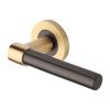 Heritage Brass Door Handle Lever on Rose Phoenix Design Matt Bronze/Satin Brass Finish