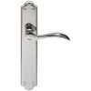 Madrid Lever On Long Latch Backplate - Polished Chrome