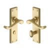 Heritage Brass Door Handle for Bathroom Bedford Design Satin Brass finish