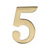 Heritage Brass Numeral 5 Self Adhesive 51mm (2") Satin Brass finish