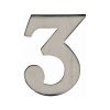 Heritage Brass Numeral 3 Self Adhesive 51mm (2") Satin Nickel finish