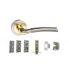 Atlantic Indiana Dorpac (2.5" Latch, 3"x2" Hingesx3) - Satin Nickel/Polished Brass