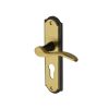 Heritage Brass Door Handle for Euro Profile Plate Howard Design Patina Finish