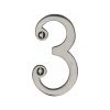 Heritage Brass Numeral 3 Face Fix 76mm (3") Satin Nickel finish