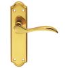 Madrid Lever On Latch Backplate - Polished Brass