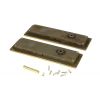 Aged Brass 175mm Plain Rectangular Pull - Privacy Set