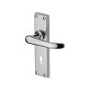 Heritage Brass Door Handle Lever Lock Windsor Design Polished Chrome finish