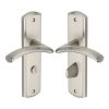 Heritage Brass Door Handle for Bathroom Centaur Design Satin Nickel finish