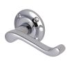 Project Hardware Door Handle Lever Latch on Round Rose Malvern Design Polished Chrome finish