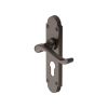 Heritage Brass Door Handle for Euro Profile Plate Savoy Design Matt Bronze finish