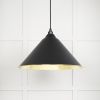 Smooth Brass Hockley Pendant in Elan Black