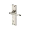 Heritage Brass Door Handle Lever Lock Victoria Design Satin Nickel finish