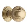 Heritage Brass Cabinet Knob Reeded Design 32mm Satin Brass finish