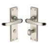 Heritage Brass Door Handle for Bathroom Windsor Design Satin Nickel finish