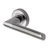 Heritage Brass Door Handle Lever Latch on Round Rose Ellipse Design Apollo finish