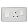 Eurolite Stainless Steel 45Amp Switch with a socket Polished Stainless Steel