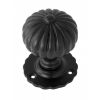 Black Flower Mortice Knob Set