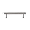 Heritage Brass Cabinet Pull Partial Knurl Design 96mm CTC Satin Nickel finish