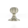 Old English Ripon Solid Brass Reeded Beehive Mortice Door Knob on Concealed Fix Rose - Satin Nickel