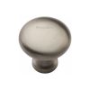 Heritage Brass Cabinet Knob Victorian Round Design 32mm Satin Nickel finish