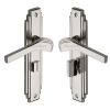 Heritage Brass Door Handle Bathroom Set Tiffany Design Polished Nickel Finish