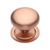 Heritage Brass Cabinet Knob Victorian Round Design with base 48mm Satin Rose Gold finish