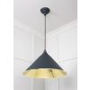 Hammered Brass Hockley Pendant in Soot