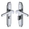 Heritage Brass Door Handle Bathroom Set Tiffany Design Polished Chrome Finish