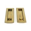 Aged Brass 175mm Art Deco Rectangular Pull - Privacy Set