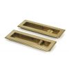 Aged Brass 175mm Art Deco Rectangular Pull - Privacy Set