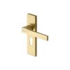 Heritage Brass Door Handle for Euro Profile Plate Delta Design Satin Brass finish