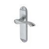 Heritage Brass Door Handle Lever Latch Algarve Design Satin Chrome finish