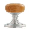 Delamain Wooden Knob - Dual Finish-Wood Oak/Satin Chrome