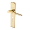 Heritage Brass Gio Lever Lock Door Handle on 200mm Plate Polished Brass finish