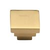 Heritage Brass Cabinet Knob Square Stepped Design 32mm Satin Brass finish