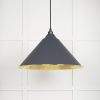 Hammered Brass Hockley Pendant in Slate