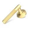 Satin Brass Brompton Lever on Rose Set (Plain)