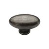 Rustic Pewter Cabinet Knob Oval Design 50mm Pewter Finish