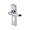 Heritage Brass Door Handle for Oval Profile Plate Windsor Design Polished Chrome finish