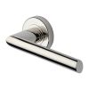 Heritage Brass Door Handle Lever Latch on Round Rose Mercury Design Polished Nickel finish