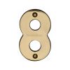 Heritage Brass Numeral 8 Face Fix 76mm (3") Polished Brass finish