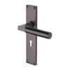 Heritage Brass Bauhaus Lever Lock Door Handle on 200mm Plate Matt Bronze finish