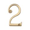 Heritage Brass Numeral 2 Face Fix 76mm (3") Polished Brass finish